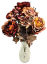 Artificial Roses & Hydrangea Bouquet 48cm Brown