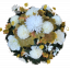 Smuteční věnec "kruh" umělé chryzantémy, dahlie a doplňky Ø 40cm