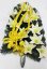 Coroane funerare 46cm x 35cm din crini & panglica & celofan gelben flori artificiale