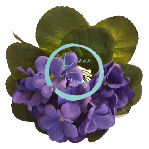 Ciemnofioletowy kwiat niebieski 23cm sztuczny