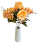 Buchet de trandafiri si hortensii x7 44cm portocaliu flori artificiale