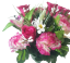 Ruža & Alstromeria & Karafiát x18 kytica vínová 50cm umelá