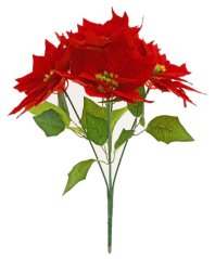 Aksamitny bukiet gwiazdek świątecznych poinsecji 45cm czerwony sztuczny