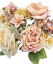 Umelá kytica ruže, hortenzie a doplnky x9 44cm žltá, ružová