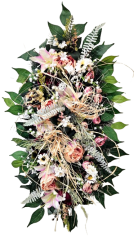 Luksuzni venec iz umetnega bora, exclusive potonike, lilije, kamelije in dodatki 75cm x 45cm