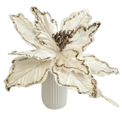 Dekorácia prízdoba pick vianočná ruža poinsettia 21cm