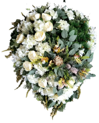 Luxusný smútočný veniec borovicový exclusive peonie pivonky, hortenzie a doplnky 100cm x 80cm
