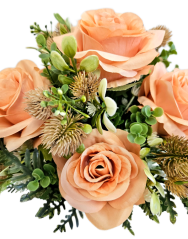 Buchet de trandafiri x12 40cm flori artificiale portocaliu