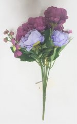 Buchet de bujori "7" 30cm violet flori artificiale