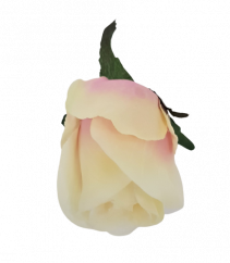 Cap de floare de trandafir O 3,1 inches (8cm) roz & alb flori artificiale