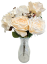 Изкуствен букет от рози, хортензии и аксесоари 44 см крем