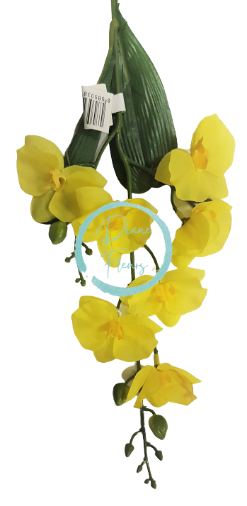 Orchidea vetva "7" žltá 60cm umelá