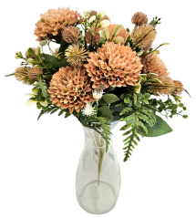 Bogáncs és Kiegészítők csokor 40cm művirág barna