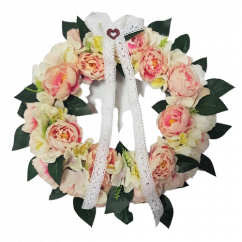 Decorative wicker wreath Peonies & accessories Ø 25cm