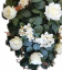 Coroana „oval” din trandafiri si hortensii artificiali 75cm x 40cm crem, verde