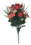 Růže & Alstromerie & Karafiát x18 kytice červená 50cm umělá