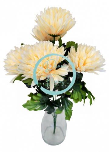 Artificial Chrysanthemums x5 Bouquet 50cm Peach - Best price