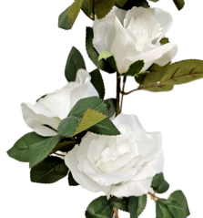 Artificial Roses Flower x6 88cm White