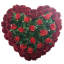 Smútočný veniec "Srdce" z Ruží 65cm x 65cm červená umelý