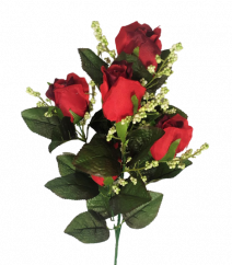 Růže kytice větev x6 78cm umělá červená
