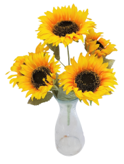 Artificial Sunflowers x5 Bouquet 42cm Yellow