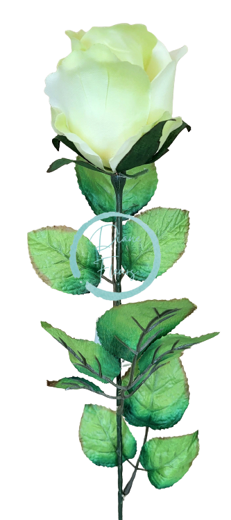 Pączek róży jednoczęściowy sztuczny 64cm miętowy