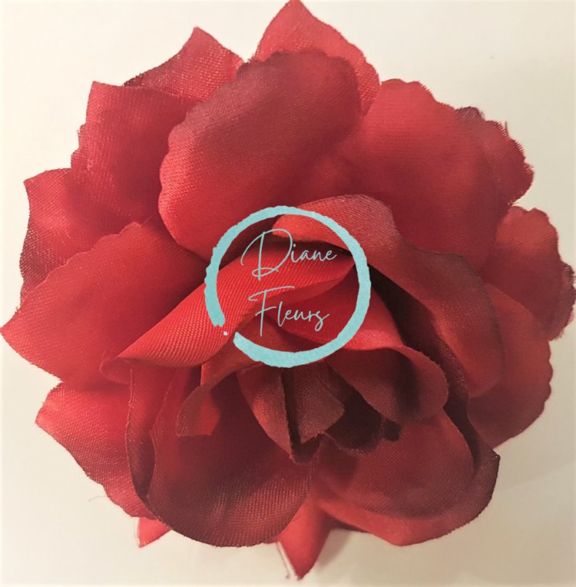 Cap de floare de trandafir O 3,9 inches (10cm) rosu flori artificiale