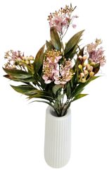 Dekorace přízdoba zeleň umělá 37cm růžová, zelená