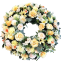 Temetési fenyőkoszorú Exkluzív hortenzia, rózsák, krizantém, dáliák, clematis és kiegészítők 80cm
