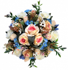 Künstliche Trauerkranz Rosen, Hortensien und Zubehör Ø 45cm