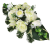 Aranjament pentru cimitir trandafiri artificiali, bujori, alstroemeria și accesorii 58cm x 30cm x 22cm