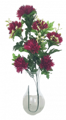 Artificial Chrysanthemums Twig x7 75cm Burgundy