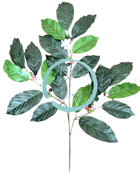 Dekorációs gally kávé növény 58cm zöld művirág