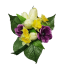 Artificial Bouquet Tulip & Narcissus & Anemone x10 30cm Purple & Yellow & Cream