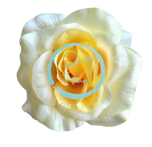 Główka kwiatowa róży 3D O 10cm żółta sztuczna
