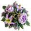 Aranjament decorativ din flori artificiale, bujori, crini și accesorii 30cm x 20cm AS1079