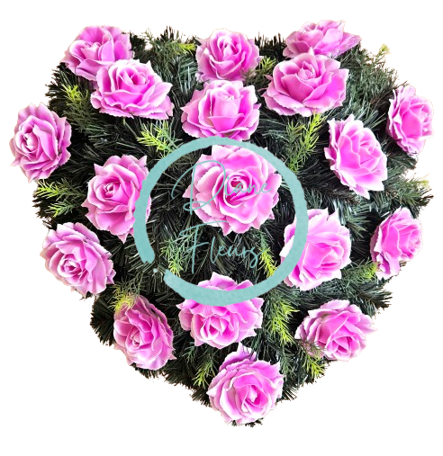 Smútočný veniec srdce z Ruží 55cm x 55cm umelý