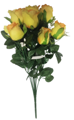 Künstliche Rosen Blume Gelb "12" 45cm