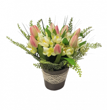 Lalele - Floare artificială - un decor frumos pentru orice ocazie - color - crem