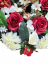 Mesterséges fenyőkoszorú rózsák, dáliák, gerberák, calla liliomok és kiegészítők 55cm