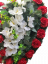 Smuteční věnec "Srdce" z umělých růží a gladiol 80cm x 80cm
