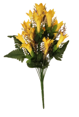 Buchet de crini x12 galben 50cm flori artificiale