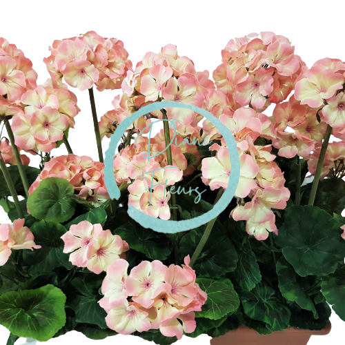 Изкуствен пеларгоний в кутия 40см x 35см x височина 45см розов