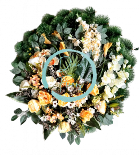 Luksuzni umjetni vijenac za bor, ekskluzivni božuri, kale, ruže, gladiole i dodaci Ø 95 cm