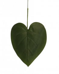 Levél "Szív" zöld 37cm művirág