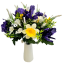 Artificial Narcissus, Iris bouquet 44cm Yellow, Purple, Cream