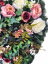 Künstliche Kranz die Träne-förmig mit Rosen, Gänseblümchen, Farn und Accessoires 100cm x 60cm