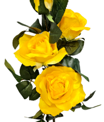 Artificial Roses Flower x6 88cm Yellow