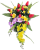 Trauergesteck aus künstliche Tulpen, Narzissen, Orchideen und Accessoires 55cm x 36cm x 18cm