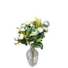 Artificial Camellia Bouquet 30cm Blue